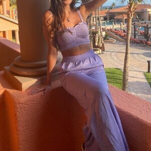 Lavender Purple Two-Piece Summer Set